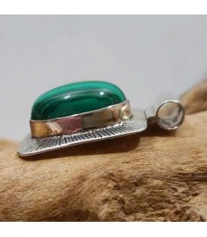 Pendentif argent sunshine malachite