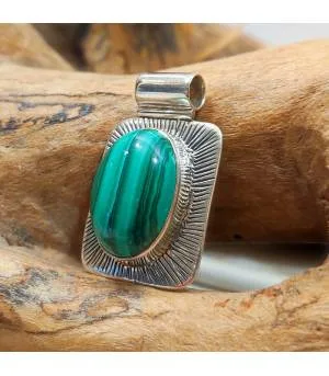 Pendentif argent sunshine malachite