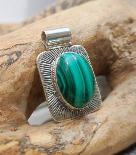 Pendentif argent sunshine malachite