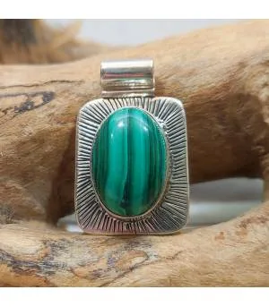 Pendentif argent sunshine malachite