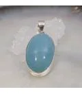 Pendentif argent aqua blue aigue marine