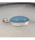 Pendentif argent aqua blue aigue marine