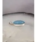 Pendentif argent aqua blue aigue marine