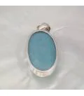 Pendentif argent aqua blue aigue marine