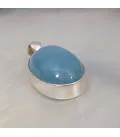 Pendentif argent aqua blue aigue marine