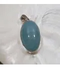 Pendentif argent aqua blue aigue marine