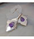 Boucles d'oreilles argent ethniques et améthystes