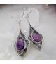 Boucles d'oreilles argent ethniques et améthystes