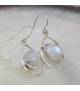 Boucles d'oreilles argent "spirit" pierre de lune arc en ciel