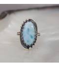 Bague lagon argent et larimar