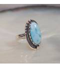 Bague lagon argent et larimar