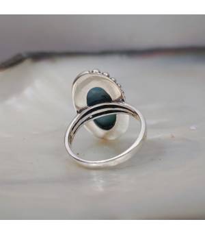 Bague lagon argent et larimar