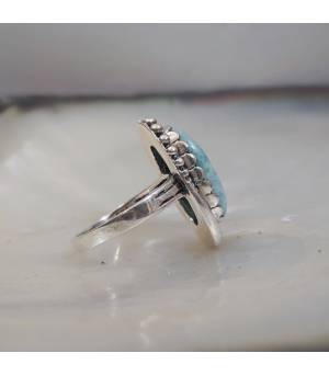 Bague lagon argent et larimar