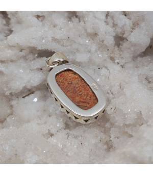 Pendentif ethnique argent et pierre du soleil naturelle