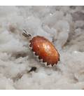 Pendentif ethnique argent et pierre du soleil naturelle