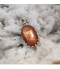 Pendentif ethnique argent et pierre du soleil naturelle