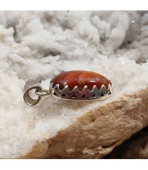 Pendentif ethnique argent et pierre du soleil naturelle