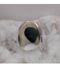 Bague ethnique en argent et malachite