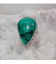 Bague ethnique en argent et malachite