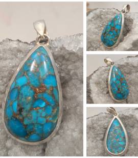 Pendentif blue turquoise - Argent 925