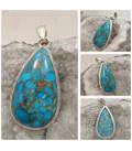 Pendentif blue turquoise - Argent 925