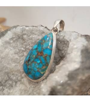 Pendentif blue turquoise - Argent 925