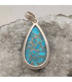 Pendentif blue turquoise - Argent 925