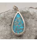 Pendentif blue turquoise - Argent 925
