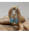 Boucles d'oreilles argent et calcédoine naturelle