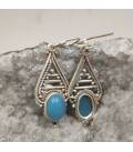 Boucles d'oreilles argent et calcédoine naturelle