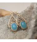 Boucles d'oreilles argent et calcédoine naturelle