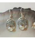Boucles d'oreilles argent Arbre de Vie Préhnite