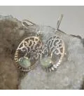 Boucles d'oreilles argent Arbre de Vie Préhnite