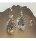 Boucles d'oreilles argent Arbre de Vie Préhnite
