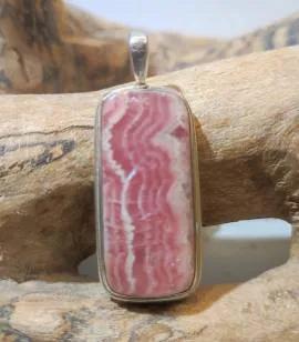 Pendentif argent 925 pierre naturelle Rhodochrosite