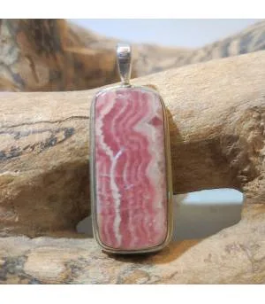 Pendentif argent 925 pierre naturelle Rhodochrosite