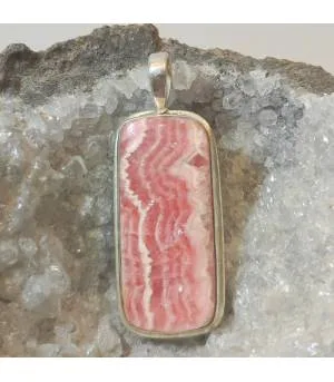 Pendentif argent 925 pierre naturelle Rhodochrosite