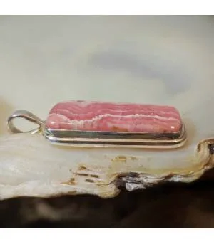 Pendentif argent 925 pierre naturelle Rhodochrosite