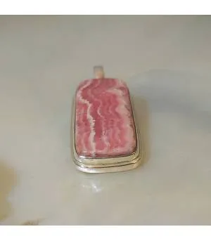 Pendentif argent 925 pierre naturelle Rhodochrosite