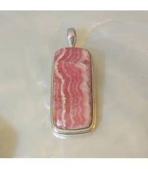 Pendentif argent 925 pierre naturelle Rhodochrosite
