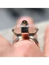 Bague argent pierres quartz et tourmaline