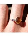 Bague argent pierres naturelles de citrine et grenat