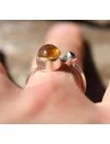 Bague argent pierres naturelles de citrine et grenat