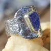 Bague argent bijoux créateur pierre bleue tanzanite shantilight