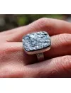 Bague argent ajustable pierre brute de biotite shantilight