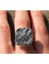 Bague argent ajustable pierre brute de biotite shantilight