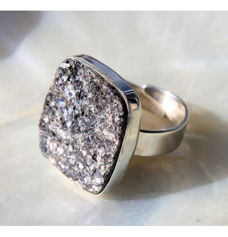 Bague argent bijoux ethniques pierre biotite shantilight