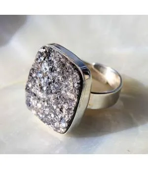 Bague argent bijoux ethniques pierre biotite shantilight