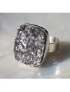 Bague argent ajustable pierre brute de biotite shantilight
