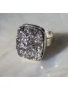 Bague argent ajustable pierre brute de biotite shantilight
